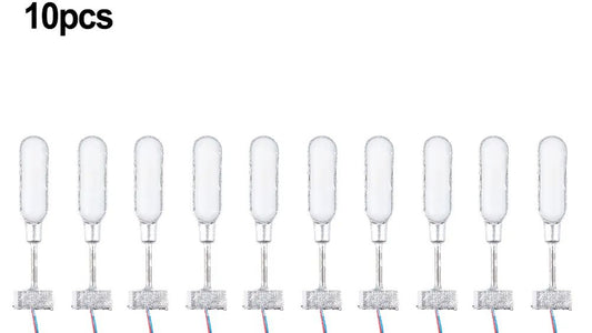 10 Stück Wandlampen LED Straßenlampen 1-flammig für H0 Häuser Gebäude Silber