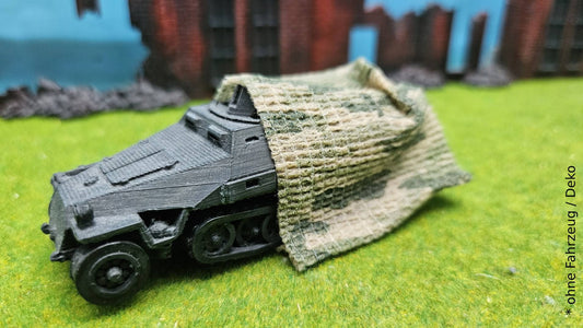 Diorama Zubehör Tarnnetz grün Flecktarn total 40x5cm