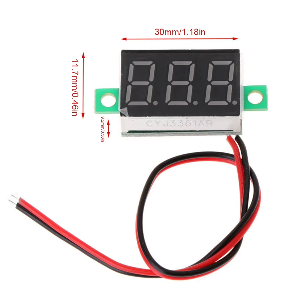 Mini Digital Voltmeter LED rot - 2-adrig (3V-30V)