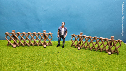 Jägerzaun Holzzaun Zaun - 2 Zaunfelder + Füße für Spur G